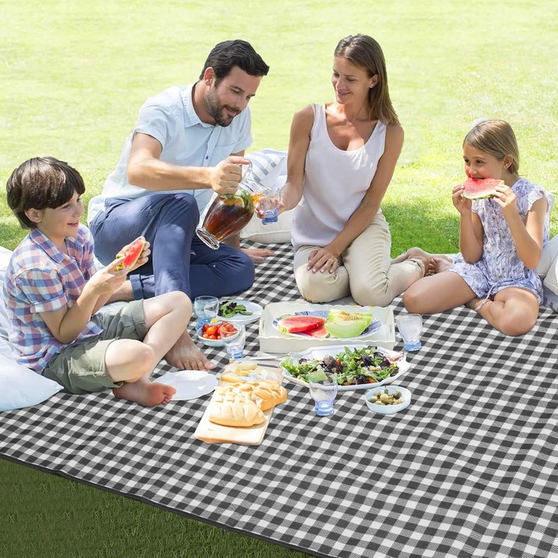 HX&OD Picnic Blanket Outdoor Extra Large Picnic Mat 80 ""X60 "" Camping Blanket Beach Blanket Foldable Waterproof Sand Mat Hiking Travel Family Concerts(Blue) - Image 5